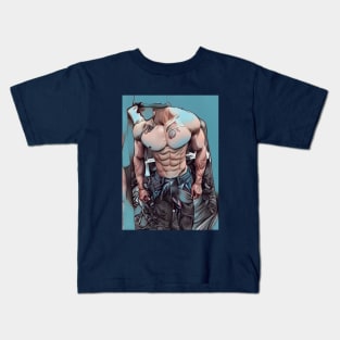 Muscle Bound Abs Art Kids T-Shirt